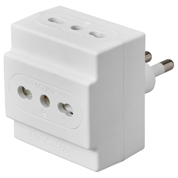 KOPPLA Adattatore con 3 prese, bianco