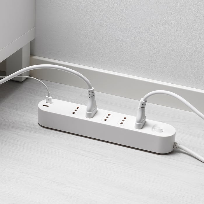Organizzatore Cavi IVengo® XL Per Scrivania - 2x50 Cm, Bianco, Acciaio, Montaggio Semplice