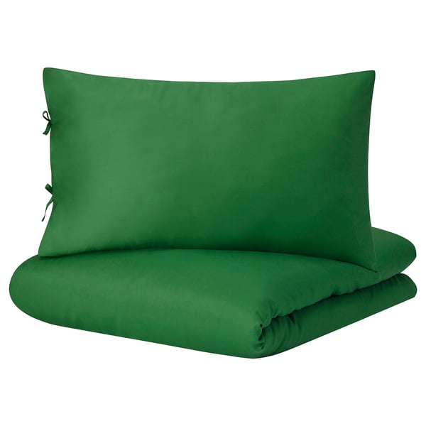 Kritsuga Copripiumino E Federa Verde Scuro 150x200 50x80 Cm Ikea It