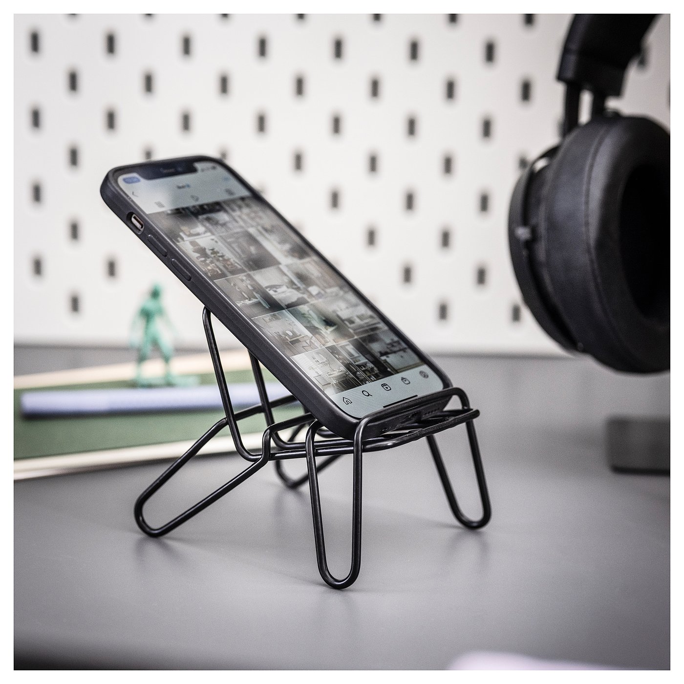 IKEA Sigfinn Supporto Per Cellulare In Bambù E Veneer (303.830.59) - Portatelefono Con Foro Cavo