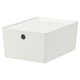 KUGGIS Contenitore con coperchio, bianco, 26x35x15 cm