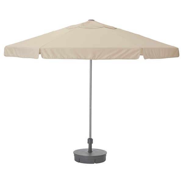 KUGGÖ / VÅRHOLMEN Ombrellone con base - grigio beige ...