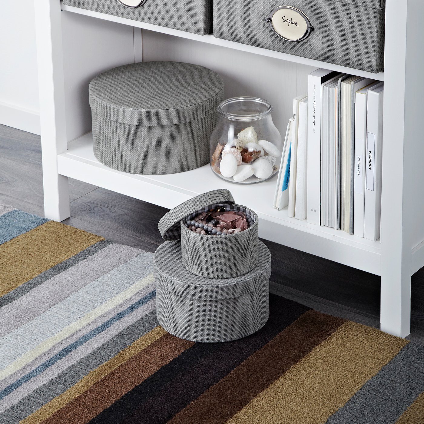 KVARNVIK Set di 3 scatole, grigio - IKEA IT