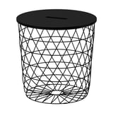 Tavolo portaoggetti KVISTBRO, rete metallica, piano piatto, design multifunzionale.