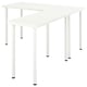 LAGKAPTEN / LINNMON Scrivania a L, bianco, 140x160 cm