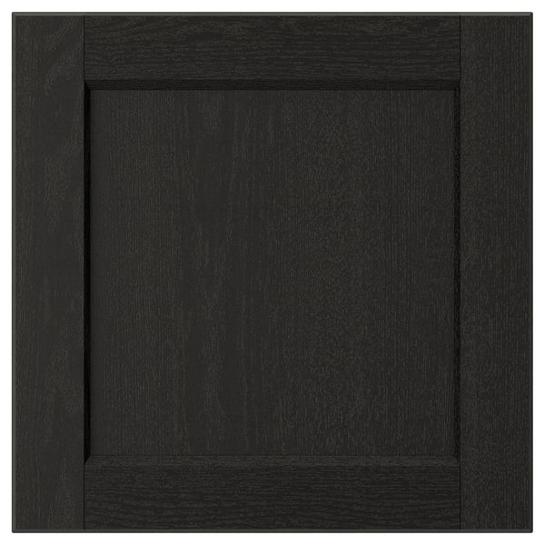 Anta LERHYTTAN nera, struttura in legno massello, pannello impiallacciato frassino, design tradizionale.