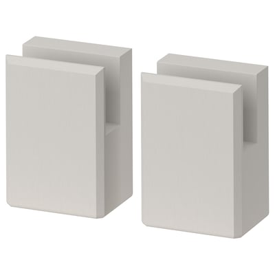 Due gambe da cucina in legno grigio chiaro LERHYTTAN con betulla massiccia, forma rettangolare e design tradizionale.