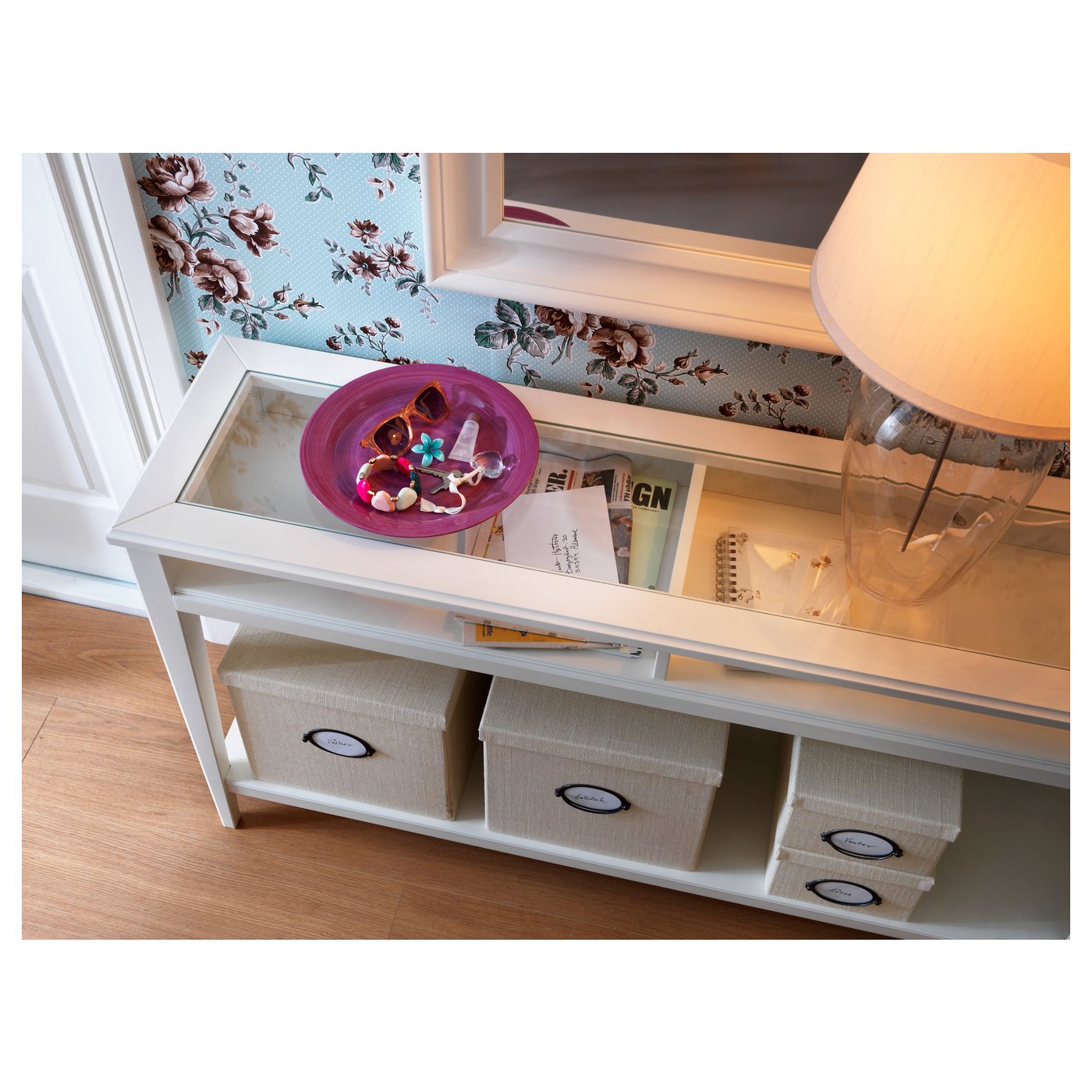 LIATORP Tavolo consolle, bianco, vetro, 133x37 cm - IKEA IT