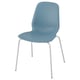Sedia LIDÅS blu con struttura in metallo bianco, design minimalista.