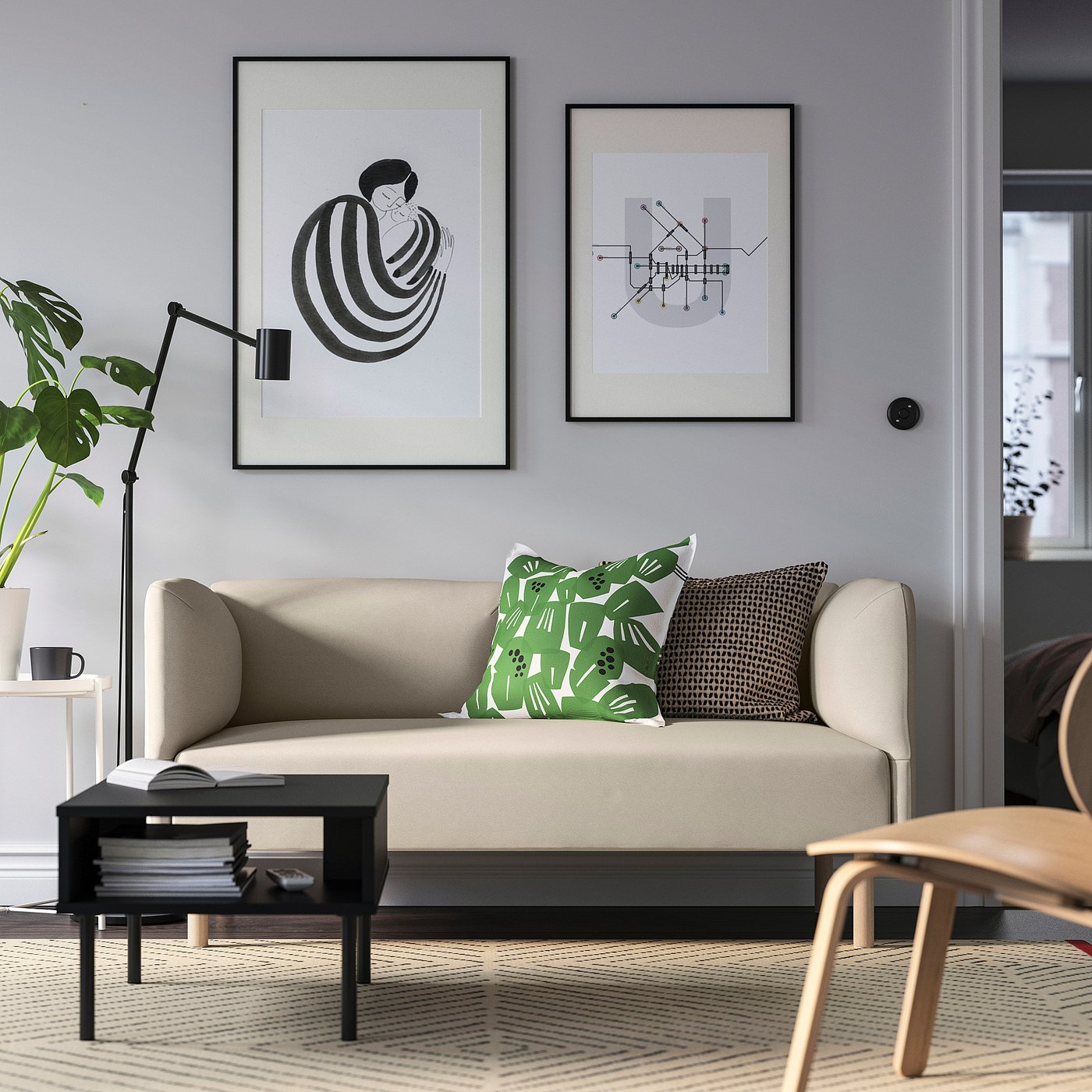 LILLEHEM divano componibile a posti, Vissle/beige legno IKEA