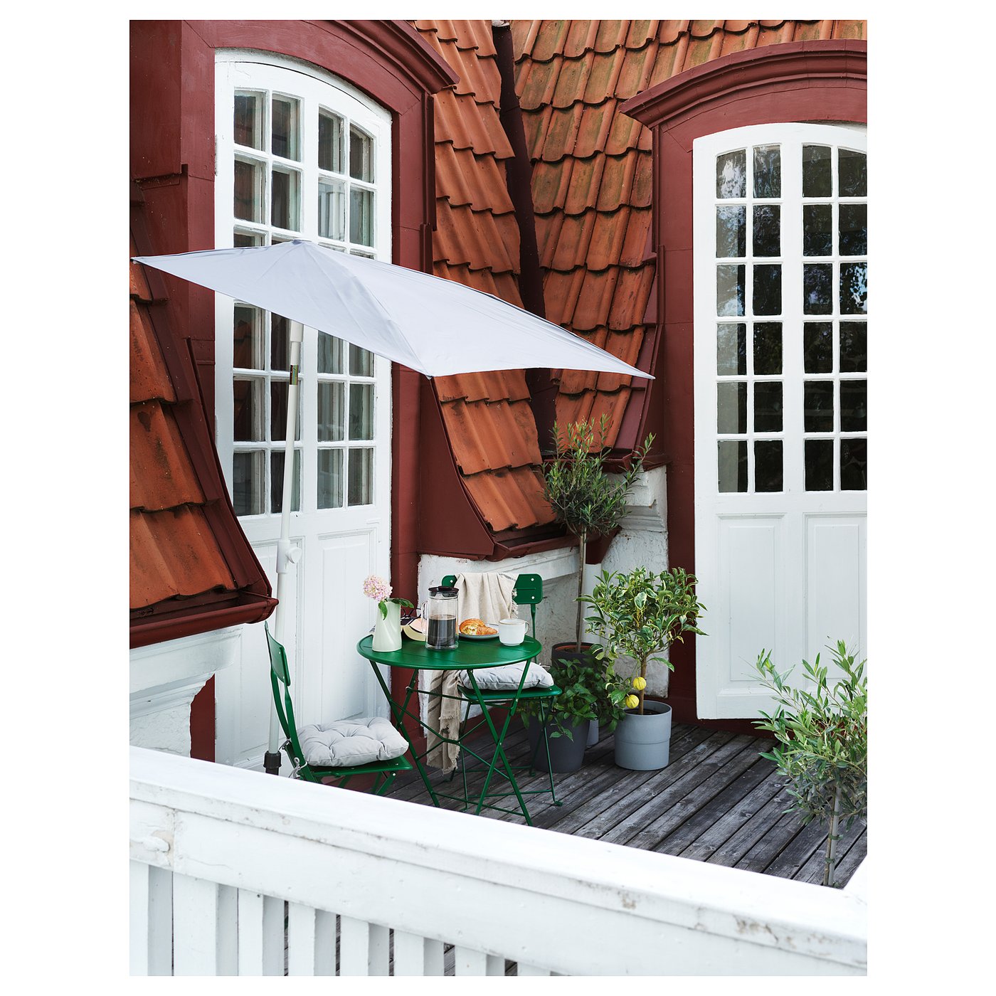Ombrellone Sekey Da Balcone 160 Cm | Grigio, Con Supporto E Custodia Protettiva | Pratico E Resistente Agli Agenti Atmosferici