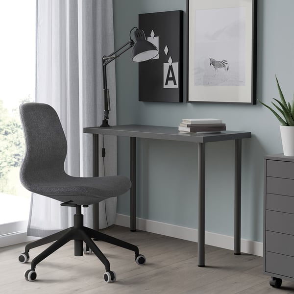 LINNMON / ADILS Tavolo, grigio scuro, 100x45 cm