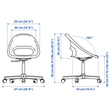 LOBERGET / MALSKÄR Sedia girevole, bianco/nero