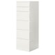 Cassettiera alta MALM bianca con cinque cassetti, design elegante.