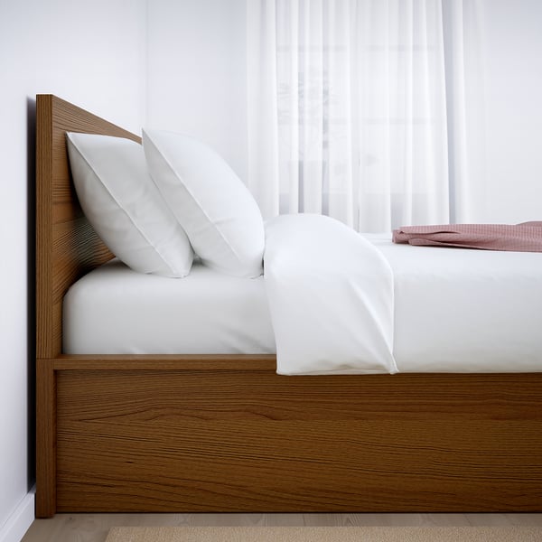 MALM Struttura letto con contenitore - mordente marrone, impiallacciatura di frassino - IKEA