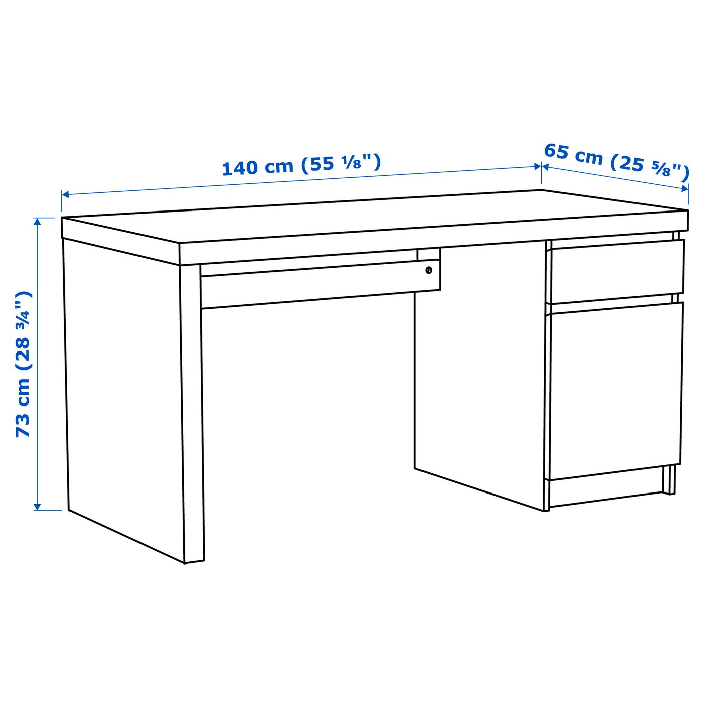 MALM Scrivania, impiallacciato rovere mord bianco, 140x65 cm - IKEA IT