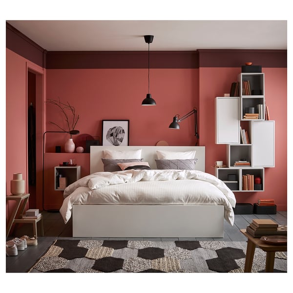MALM Struttura letto alta/4 contenitori, bianco, Luröy ...
