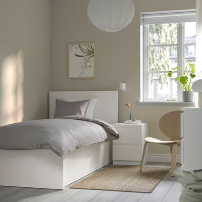 MALM Struttura letto con contenitore, bianco, 90x200 cm