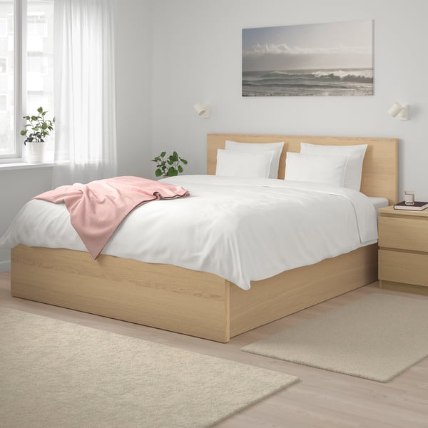 Malm Struttura Letto Con Contenitore Impiallacciato Rovere Mord Bianco 160x200 Cm Ikea It