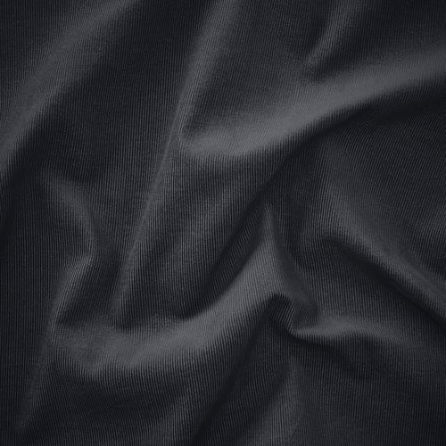 Tessuto scuro e testurizzato da vicino, liscio e resistente, probabilmente miscela cotone-poliestere di alta qualità.
