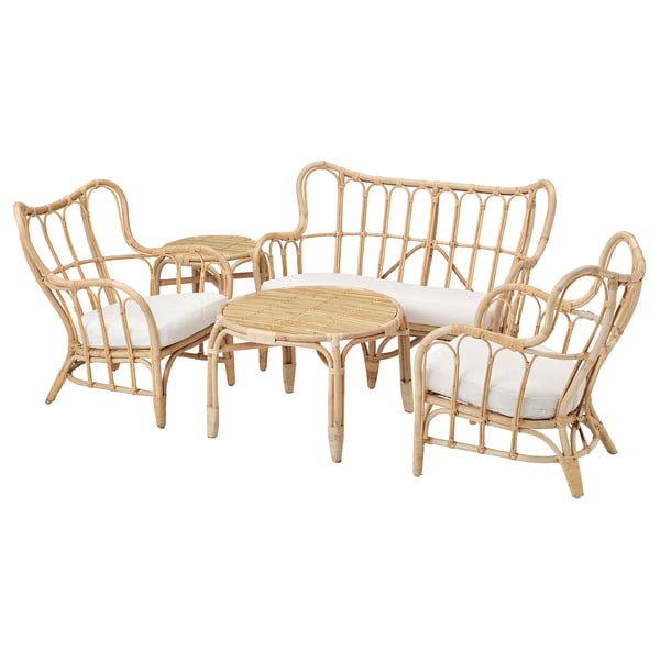 MASTHOLMEN Set a 4 posti da giardino - rattan - IKEA