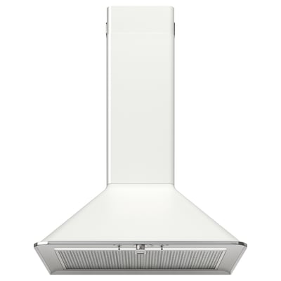 Cappa da cucina bianca con luce a led.