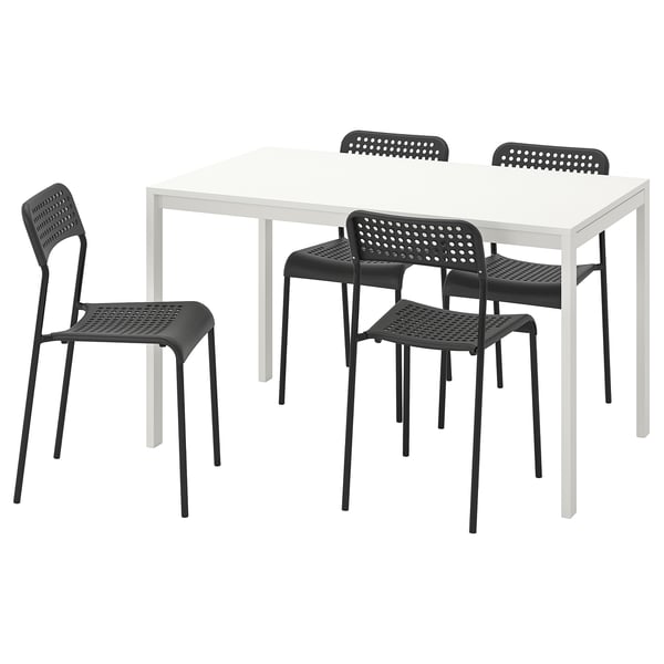 Melltorp Adde Tavolo E 4 Sedie Bianco Nero Ikea It