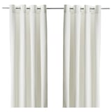 Tende MERETE bianche, cotone, tasca per cannetta, oscurante, design elegante.