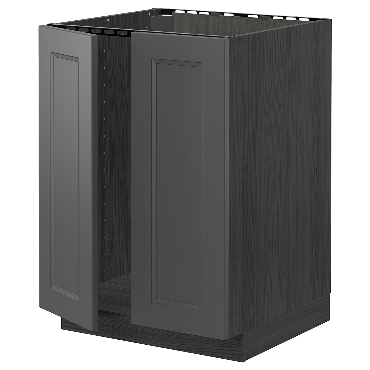 METOD Mobile base per lavello + 2 ante - nero, Axstad ...