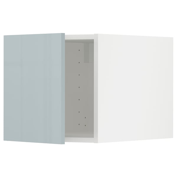 Mobile cucina Ikea METOD in finitura grigio-blu lucido con più ripiani, design moderno ed elegante.