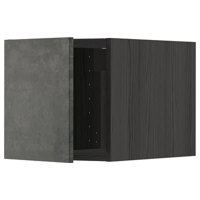 Mobile cucina METOD, grigio scuro, design moderno, anta aperta, struttura legno, forma quadrata.