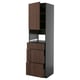 METOD / KNIVSHULT Mobile alto elettrodomest incasso, nero-grigio/Sinarp marrone, 60x60x220 cm