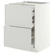 METOD / MAXIMERA Mob 2front/2casset bass/1med/1alt, bianco/Aspudden grigio chiaro, 60x60 cm