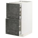 Ikea METOD mobile da cucina, bianco, grigio scuro frontali cassetti, moderno, rettangolare, 2 cassetti.