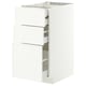 METOD / MAXIMERA Mob 3front/2casset bas/1med/1alt, bianco/Aspudden bianco opaco, 40x60 cm