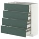 METOD / MAXIMERA Mobile/4 frontali/4 cassetti, bianco/Aspudden grigio scuro-verde, 80x37 cm