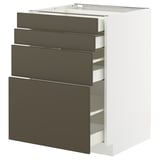 METOD mobile da cucina con 4 cassetti havstorp marrone scuro, struttura bianca, design elegante.