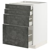 METOD mobile da cucina grigio scuro con 4 cassetti.
