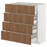 Cucina moderna, METOD, bianco e noce, quattro cassetti, design elegante, frontali in legno.