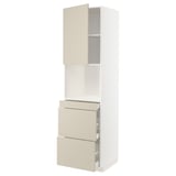 Un mobile da cucina METOD in bianco con frontali in avana beige. Ha un cassetto e un'anta dal design elegante e moderno.