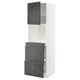 Mobile cucina METOD, alto con ante in cemento grigio scuro, struttura bianca, forma quadrata, design moderno.