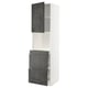 Mobile cucina METOD con ante in stile cemento grigio scuro, struttura bianca e cassetti multipli.