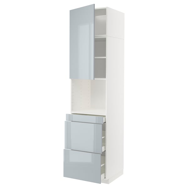 Mobile da cucina METOD in blu-grigio con finitura lucida e design moderno.