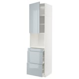 Mobile da cucina METOD in blu-grigio con finitura lucida e design moderno.