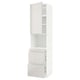 Mobile da cucina bianco lucido con cassetti, design moderno, frontali lisci.