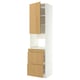 METOD / MAXIMERA Mobile alt micro com/anta/3cassetti, bianco/Sinarp impiallacciatura di rovere, 60x60x240 cm