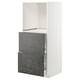 Mobile cucina METOD in cemento bianco e grigio scuro. Ripiani e cassetti estraibili.