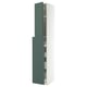METOD / MAXIMERA Mobile alto/elem estr/1anta/4casset, bianco/Aspudden grigio scuro-verde, 40x60x240 cm