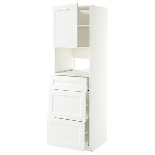 METOD / MAXIMERA Mobile alto elettrodomest incasso, bianco/Axstad bianco opaco, 60x60x200 cm