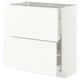METOD / MAXIMERA Mobile base con 2 cassetti, bianco/Aspudden bianco opaco, 80x37 cm